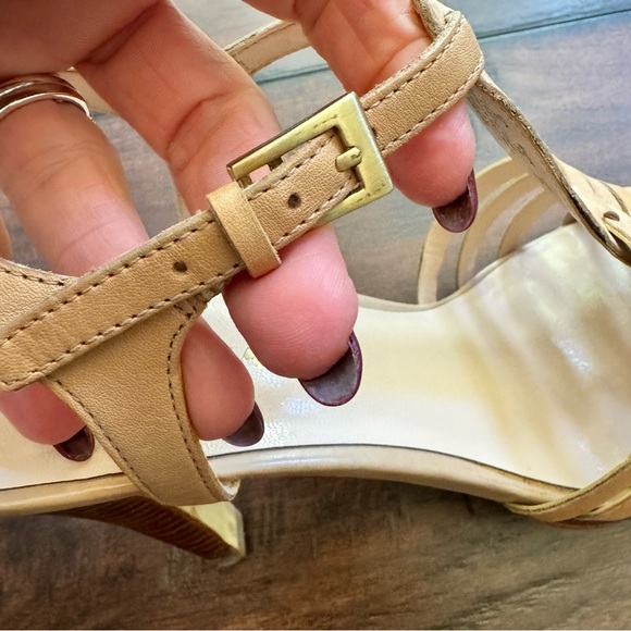 Beautiful Franco Sarto Leather Martin Strappy Sandal Heels - Picture 7 of 12